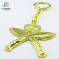 Liefern Sie preiswertes Zink-Legierungs-kundenspezifisches Goldlogo-Metallmesser Keychain für Förderungs-Geschenk